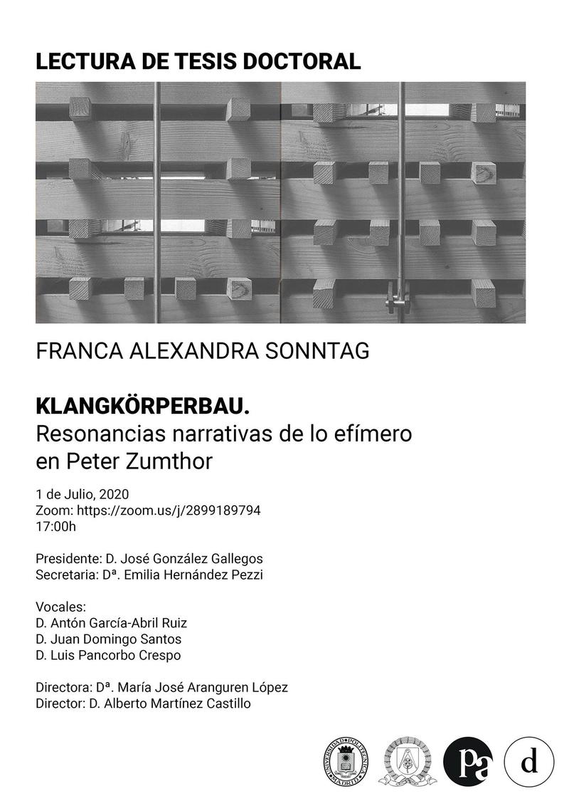 Klangkörperbau. Resonancias narrativas de lo efímero en Peter Zumthor Klangkörperbau. Resonancias narrativas de lo efímero en Peter Zumthor