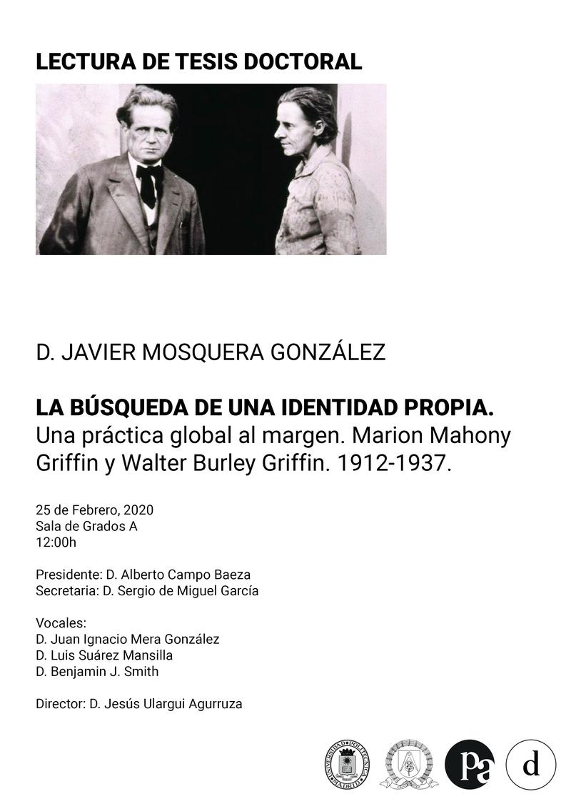 La búsqueda de una identidad propia. Una práctica global al margen. Marion Mahony Griffin y Walter Burley Griffin. 1912-1937. La búsqueda de una identidad propia. Una práctica global al margen. Marion Mahony Griffin y Walter Burley Griffin. 1912-1937.